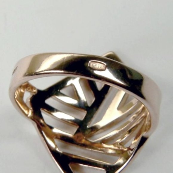 STYLISH 18K rose Gold over Sterling SILVER Ring - Picture 4 of 6